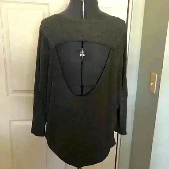 CHAMPION dark off shoulder keyhole back workout top women XL - Picture 3 of 6